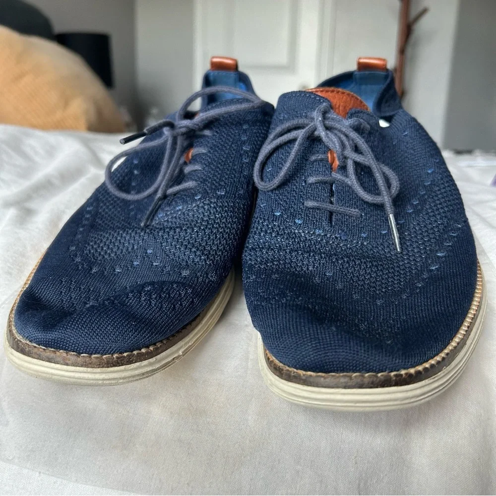 M Navy Blue Cole Haan OriginalGrand Wingtip Oxford Shoe Size 10 |F18
